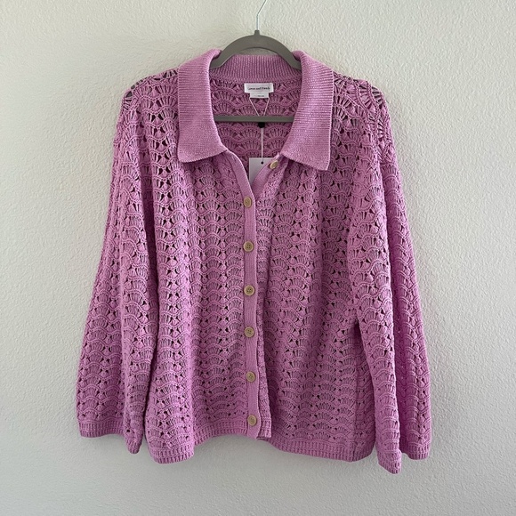 NWT LOVERS & FRIENDS | Pink Cotton Estie Pointelle Knit Top & Pant SET | Size S - Picture 6 of 14